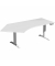 Sitz-Steh-Schreibtisch Elevate Basic, elektrisch höhenverstellbar, 73-123cm (H), 216,6x113cm (BxT), Freiform, lichtgrau / weiß