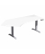 Sitz-Steh-Schreibtisch Elevate Basic, elektrisch höhenverstellbar, 73-123cm (H), 216,6x113cm (BxT), Freiform, weiß / silber