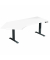 Sitz-Steh-Schreibtisch Elevate Basic, elektrisch höhenverstellbar, 73-123cm (H), 216,6x113cm (BxT), Freiform, weiß / anthrazit