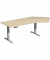 Sitz-Steh-Schreibtisch Elevate Basic, elektrisch höhenverstellbar, 73-123cm (H), 216,6x113cm (BxT), Freiform, ahorn / silber