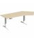 Sitz-Steh-Schreibtisch Elevate Basic, elektrisch höhenverstellbar, 73-123cm (H), 216,6x113cm (BxT), Freiform, ahorn / weiß