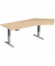 Sitz-Steh-Schreibtisch Elevate Basic, elektrisch höhenverstellbar, 73-123cm (H), 216,6x113cm (BxT), Freiform, buche / silber