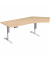 Sitz-Steh-Schreibtisch Elevate Basic, elektrisch höhenverstellbar, 73-123cm (H), 216,6x113cm (BxT), Freiform, buche / weiß