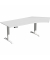Sitz-Steh-Schreibtisch Elevate Basic, elektrisch höhenverstellbar, 73-123cm (H), 216,6x113cm (BxT), Freiform, lichtgrau / weiß