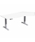 Sitz-Steh-Schreibtisch Elevate Basic, elektrisch höhenverstellbar, 73-123cm (H), 216,6x113cm (BxT), Freiform, weiß / silber