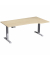 Sitz-Steh-Schreibtisch Elektro Elevate Basic, elektrisch h&ouml;henverstellbar, 73-123cm (H), 180x100cm (BxT), Freiform, ahorn / silb