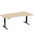 Sitz-Steh-Schreibtisch Elevate Basic, elektrisch höhenverstellbar, 73-123cm (H), 180x100cm (BxT), Freiform, ahorn / anthrazit