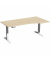Sitz-Steh-Schreibtisch Elevate Basic, elektrisch höhenverstellbar, 73-123cm (H), 180x100cm (BxT), Freiform, ahorn / weiß