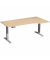 Sitz-Steh-Schreibtisch Elevate Basic, elektrisch höhenverstellbar, 73-123cm (H), 180x100cm (BxT), Freiform, buche / silber