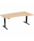 Sitz-Steh-Schreibtisch Elevate Basic, elektrisch höhenverstellbar, 73-123cm (H), 180x100cm (BxT), Freiform, buche / anthrazit