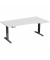 Sitz-Steh-Schreibtisch Elektro Elevate Basic, elektrisch h&ouml;henverstellbar, 73-123cm (H), 180x100cm (BxT), Freiform, lichtgrau / 