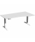 Sitz-Steh-Schreibtisch Elektro Elevate Basic, elektrisch h&ouml;henverstellbar, 73-123cm (H), 180x100cm (BxT), Freiform, lichtgrau / 