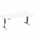 Sitz-Steh-Schreibtisch Elektro Elevate Basic, elektrisch h&ouml;henverstellbar, 73-123cm (H), 180x100cm (BxT), Freiform, wei&szlig; / silbe