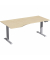 Sitz-Steh-Schreibtisch Elevate Basic, elektrisch höhenverstellbar, 73-123cm (H), 180x100cm (BxT), Freiform, ahorn / silber