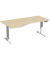 Sitz-Steh-Schreibtisch Elevate Basic, elektrisch höhenverstellbar, 73-123cm (H), 180x100cm (BxT), Freiform, ahorn / weiß