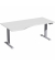 Sitz-Steh-Schreibtisch Elevate Basic, elektrisch höhenverstellbar, 73-123cm (H), 180x100cm (BxT), Freiform, lichtgrau / silber
