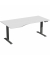Sitz-Steh-Schreibtisch Elektro Elevate Basic, elektrisch h&ouml;henverstellbar, 73-123cm (H), 180x100cm (BxT), Freiform, lichtgrau / 