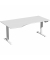 Sitz-Steh-Schreibtisch Elevate Basic, elektrisch höhenverstellbar, 73-123cm (H), 180x100cm (BxT), Freiform, lichtgrau / weiß