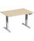 Sitz-Steh-Schreibtisch Elevate Plus, elektrisch höhenverstellbar, 63-128cm (H), 120x80cm (BxT), rechteckig, ahorn / silber