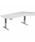 Sitz-Steh-Schreibtisch Elevate Plus, elektrisch höhenverstellbar, 63-128cm (H), 216,6x113cm (BxT), Freiform, lichtgrau / silber