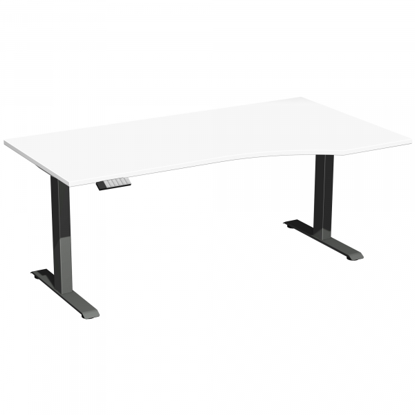 4038933546001 - Sitz-Steh-Schreibtisch Elevate Plus S-08K1811-WA elektrisch höhenverstellbar 63-128cm (H) 180x100cm (BxT) Freiform weiß   a