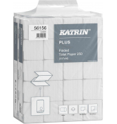 Toilettenpapier Plus Folded Toilet Paper 250 56156, 2-lagig, weiß, 250 Blatt / Packung,
