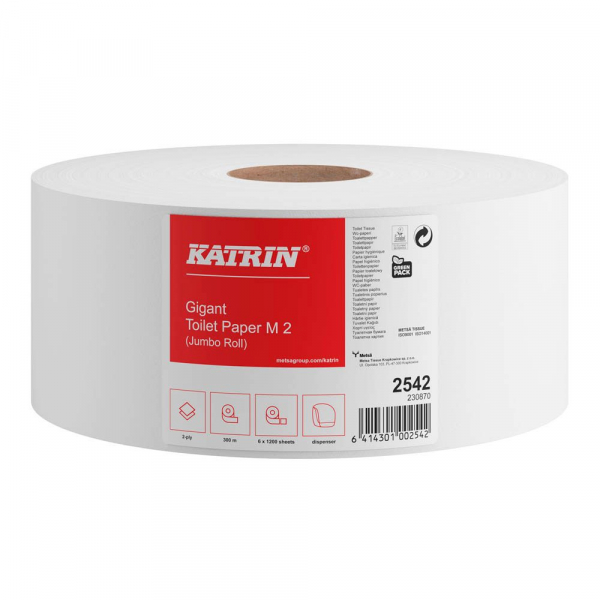 6414301002542 - Toilettenpapier Gigant Toilet Paper M2 Jumbo 2542 2-lagig weiß 1200 Blatt Rolle 6414301002542 6 Rolle 6414301002542 - Toilettenpapier Gigant Toilet Paper M2 Jumbo 2542 2-lagig weiß 1200 Blatt Rolle 6414301002542 6 Rolle