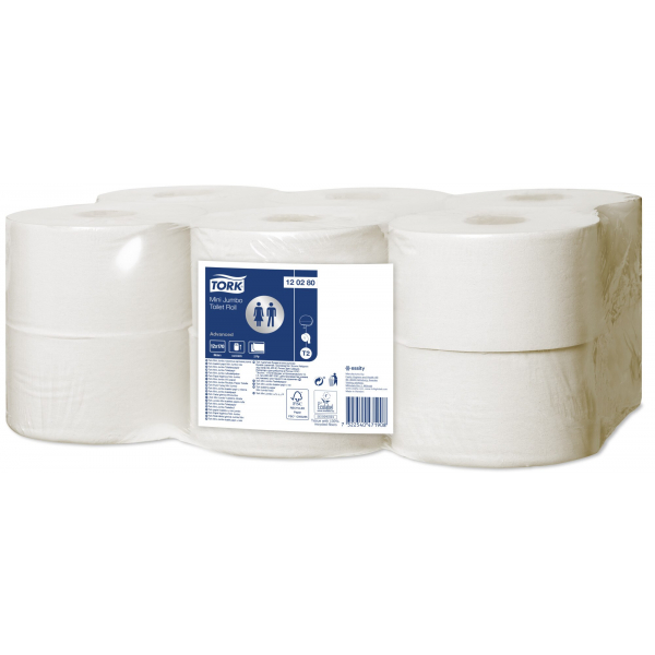 7322540471908 - Toilettenpapier T2 Advanced Mini Jumbo 120280 2-lagig weiß 850 Blatt Rolle 7322540471908 12 Stück 7322540471908 - Toilettenpapier T2 Advanced Mini Jumbo 120280 2-lagig weiß 850 Blatt Rolle 7322540471908 12 Stück