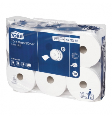Toilettenpapier T8 Advanced SmartOne 472242, 2-lagig, weiß, 150 Blatt / Rolle,