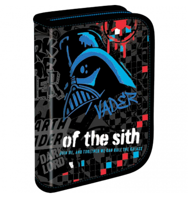 Federmäppchen befüllt Darth Vader schwarz, blau, 14,0 x 4,0 cm