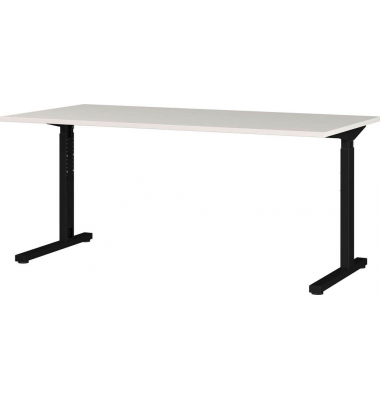 Schreibtisch Profi 3.0, manuell höhenverstellbar, 70-80cm (H), 180x80cm (BxT), rechteckig, lichtgrau / schwarz