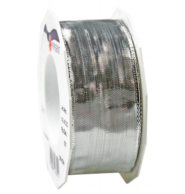Geschenkband Devon 1424020-631, 40mm x 25m, silber