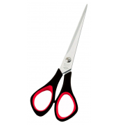 Papierschere, Edelstahl, rostfrei, 14cm, Linkshänder, schwarz-rot