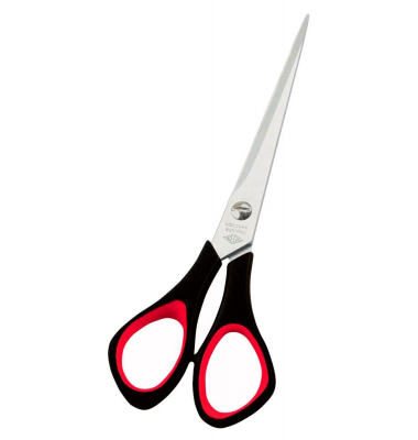 Linkshänder-Papierschere schwarz-rot 14,0 cm