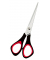 Papierschere, Edelstahl, rostfrei, 14cm, Linkshänder, schwarz-rot