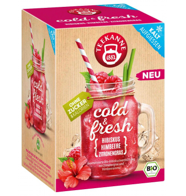cold & fresh Hibiskus-Himbeere-Zitronengras Bio-Tee 15 x 2,75 g