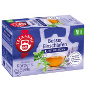 Tee Besser Einschlafen 8000, Melisse, Zitronengras, Pfefferminze, S&uuml;&szlig;holz, Lavendel, Melatonin, Beutel