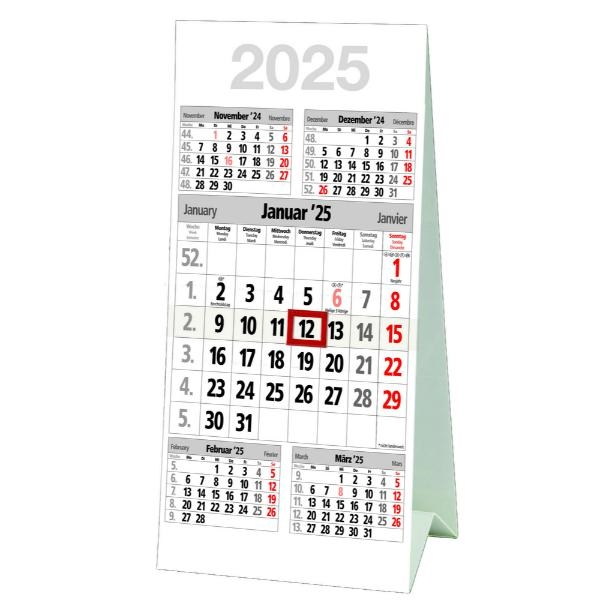 4255704331479 - Dreimonatskalender M5TK 3 Monate   1 Seite 10x20cm 2026 4255704331479 Bühner