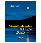 Taschenkalender 23928, Mondkalender für jeden Tag, blau, 1 Tag / 1 Seite, 10,5x14cm, 2025