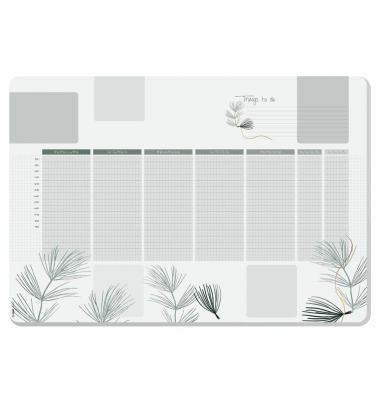 Schreibunterlage DESIGN HO590 khaki/weiß Weekly Planner Nature 59,5x41cm