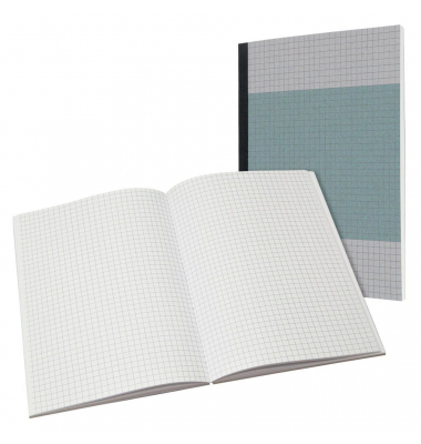 Notizbuch SN200, Recycling, blau, A5, kariert, 80g, 100 Blatt / 200 Seiten