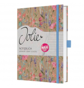 Notizbuch JN853, JOLIE Pure Wildflowers, braun, A5, liniert, 100g, 96 Blatt / 192 Seiten
