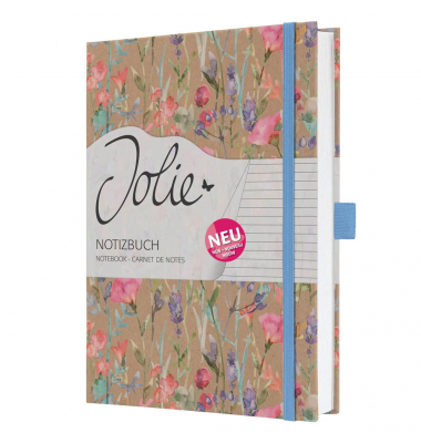 Notizbuch JN853, JOLIE Pure Wildflowers, braun, A5, liniert, 100g, 96 Blatt / 192 Seiten