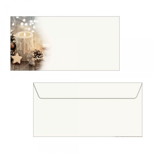 4004360778070 - 25 SIGEL Weihnachtsbriefumschläge Christmas Candle DIN lang ohne Fenster 4004360778070 25 Stück