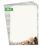 Weihnachtsbriefpapier Flackernde Weihnachtskerze in weihnachtlicher Deko auf Holzdielen Christmas Candle DP450, A4, 90g
