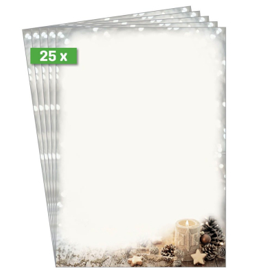 Motiv-Weihnachtsbriefpapier Christmas Candle DP450 A4 90g 