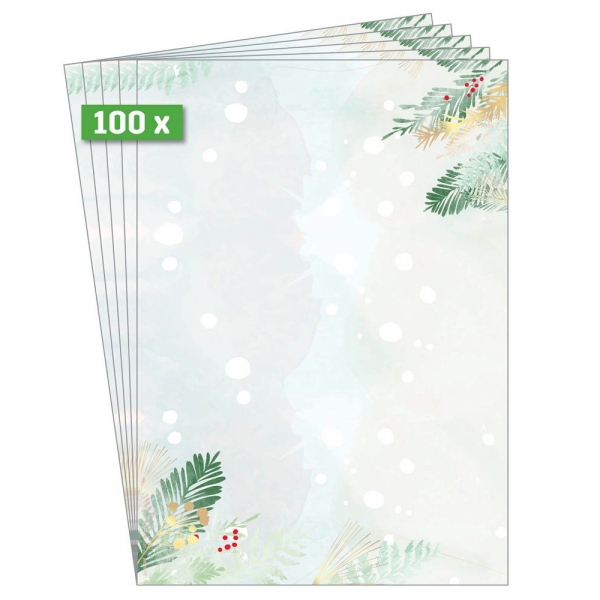 4004360778360 - Weihnachtsbriefpapier Christmas Forest Motiv DIN A4 90 gqm 100 Blatt 4004360778360 100 Blatt