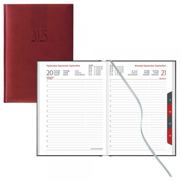 4255704328028 - Buchkalender 864-25-447 rot 1 Tag 1 Seite 145x205cm (A5) 2025 4255704328028 Lediberg 4255704328028 - Buchkalender 864-25-447 rot 1 Tag 1 Seite 145x205cm (A5) 2025 4255704328028 Lediberg