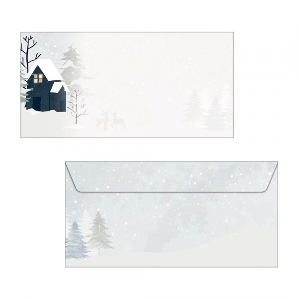 4004360778131 - 25 SIGEL Weihnachtsbriefumschläge Cozy Christmas DIN lang ohne Fenster 4004360778131 25 Stück
