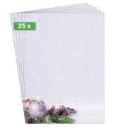 Weihnachtsbriefpapier Weihnachtskugel auf Tannenzweig Charmful Christmas DP443, A4, 90g